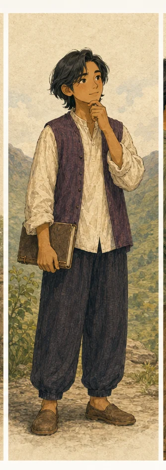 Ori — người giữ câu chuyện với gilet màu mận và cuốn sách trắng — Noticing
